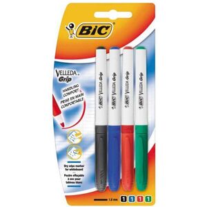 BIC Velleda Grip Whiteboard Markers - Assorted (Pack of 4) BIC Velleda Grip Whiteboard Markers - Assorted (Pack of 4)