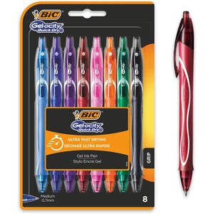 Bic Gel-ocity Quick Dry Ballpoint Pens - Assorted Colours, Pack of 8 Bic Gel-ocity Quick Dry Ballpoint Pens - Assorted Colours, Pack of 8