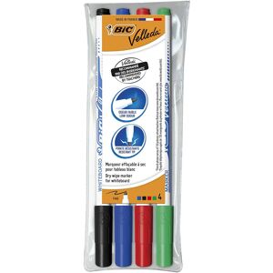 BIC Velleda 1721 Whiteboard Markers - Assorted Colours, Pack of 4, Dry Erase Pen BIC Velleda 1721 Whiteboard Markers - Assorted Colours, Pack of 4, Dry Erase Pen