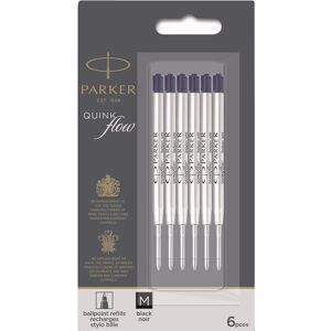 PARKER QUINKflow Ballpoint Pen Ink Refills, Medium Tip, Black, 6 Count Value Pac PARKER QUINKflow Ballpoint Pen Ink Refills, Medium Tip, Black, 6 Count Value Pac