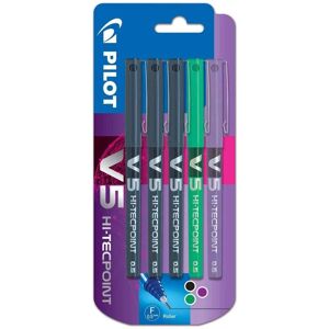 Pilot V5 0.5 mm Liquid Ink Rollerball Pen - Assorted (Pack of 5) Pilot V5 0.5 mm Liquid Ink Rollerball Pen - Assorted (Pack of 5)