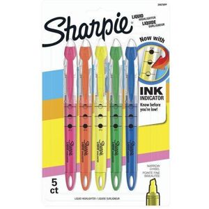 Sharpie Liquid Highlighters, Chisel Tip, Assorted Colors, 5 Count Sharpie Liquid Highlighters, Chisel Tip, Assorted Colors, 5 Count