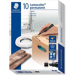 Staedtler Lumocolor Permanent Marker 350-9 Chisel Tip - Black (Pack of 10) Staedtler Lumocolor Permanent Marker 350-9 Chisel Tip - Black (Pack of 10)