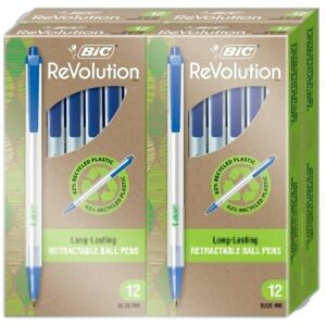 BIC BICCSEM48BE 1 mm Revolution Clic Stic Retractable Ballpoint Pen, Blue - Pack BIC BICCSEM48BE 1 mm Revolution Clic Stic Retractable Ballpoint Pen, Blue - Pack