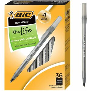 Bic Pens Black Round Stic Xtra Life Ballpoint , Pack 36-Count Bic Pens Black Round Stic Xtra Life Ballpoint , Pack 36-Count