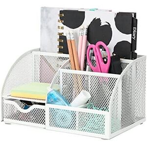 EXERZ Desk Organiser/Mesh Desk Tidy/Pen Holder/Multifunctional Organizer - White EXERZ Desk Organiser/Mesh Desk Tidy/Pen Holder/Multifunctional Organizer - White