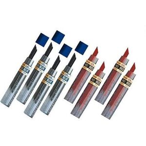 Pentel Lead Refills 0.5mm RED (4pcs.) + Blue (4pcs.), 12 Leads per Tube Pentel Lead Refills 0.5mm RED (4pcs.) + Blue (4pcs.), 12 Leads per Tube