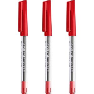 Staedtler Medium 0.5mm 430 Stick Ballpoint Pens Writing Pen Smooth - Red Ink - P Staedtler Medium 0.5mm 430 Stick Ballpoint Pens Writing Pen Smooth - Red Ink - P