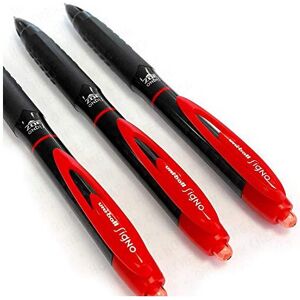 Uni-Ball Signo 307 - Fine Retractable Rollerball Pen - 3 Pack - Red - UMN-307 Uni-Ball Signo 307 - Fine Retractable Rollerball Pen - 3 Pack - Red - UMN-307