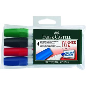 Faber Castell Whiteboard Marker Winner 152 - Bullet Tip - Wallet of 4 Colours Faber Castell Whiteboard Marker Winner 152 - Bullet Tip - Wallet of 4 Colours