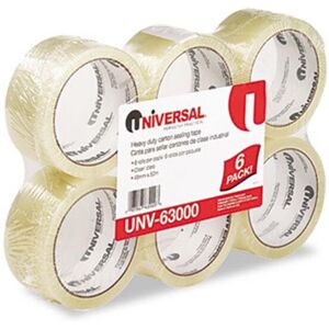 Universal Box Sealing Tape, 2 in. x 55 yards, 3 in. Core, Clear, 6-Pack Universal Box Sealing Tape, 2 in. x 55 yards, 3 in. Core, Clear, 6-Pack