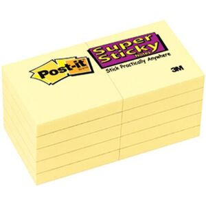 3M Company MMM62210SSCY Post It Super Sticky Notes 2X2 10Pk Canary Yellow 3M Company MMM62210SSCY Post It Super Sticky Notes 2X2 10Pk Canary Yellow