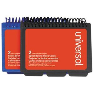 Universal 4 x 6 in. Spiral Bound Index Cards, Blue & Black - Pack of 2 Universal 4 x 6 in. Spiral Bound Index Cards, Blue & Black - Pack of 2