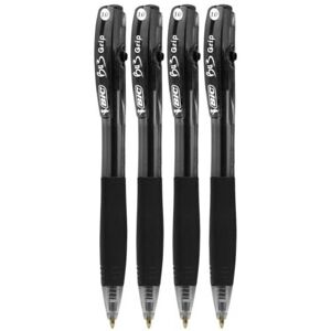 Bic Bu3 Grip 1.0 Black Retractable Ball Pen 4 Pack Stationery Bic Bu3 Grip 1.0 Black Retractable Ball Pen 4 Pack Stationery