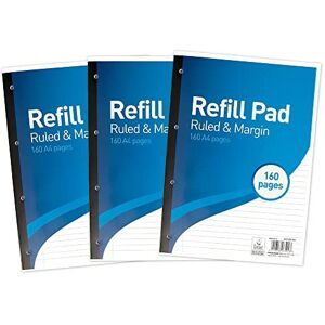 Hamelin Lined Paper A4 Refill Pad 160 Page Pack of 3 Blue Hamelin Lined Paper A4 Refill Pad 160 Page Pack of 3 Blue