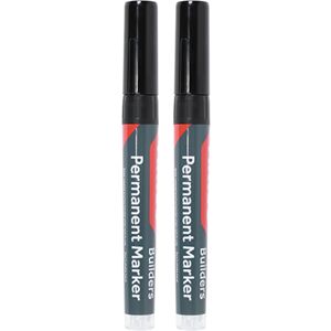 Timco Builders Permanent Markers Twin Pack Fine Tip Black (2 Blister Pack) Timco Builders Permanent Markers Twin Pack Fine Tip Black (2 Blister Pack)