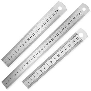 SZCXDKJ Metal Rulers 30 cm 20 cm 15 cm Stainless Steel Ruler, Pack of 3 SZCXDKJ Metal Rulers 30 cm 20 cm 15 cm Stainless Steel Ruler, Pack of 3
