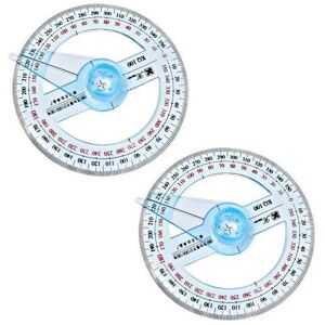 MEKEET 360 Degree Protractor Angle Measure 2Pcs Protractor Circle Protractor 10cm Plast MEKEET 360 Degree Protractor Angle Measure 2Pcs Protractor Circle Protractor 10cm Plast