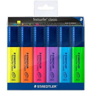 6 x Staedtler Textsurfer Highlighters Classic Assorted Colours 6 x Staedtler Textsurfer Highlighters Classic Assorted Colours