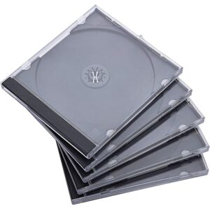 Unbranded 25 Pack Standard Single Clear Cd Case With Assembled Black Tray Unbranded 25 Pack Standard Single Clear Cd Case With Assembled Black Tray
