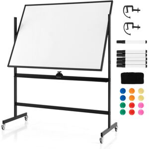 Costway Double Sided Magnetic Whiteboard Adjustable Mobile Revolving Board with Magnets Costway Double Sided Magnetic Whiteboard Adjustable Mobile Revolving Board with Magnets