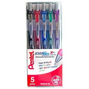 Pentel Energel XM Rollerball Pen 0.7mm Retractable Pack of 5 - Color: Assorted Pentel Energel XM Rollerball Pen 0.7mm Retractable Pack of 5 - Color: Assorted