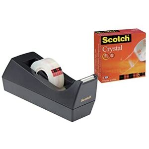 Tape Dispenser C38, Black + Scotch Crystal Tape, 19 mm x 10 m, 1 Roll/Pack Tape Dispenser C38, Black + Scotch Crystal Tape, 19 mm x 10 m, 1 Roll/Pack