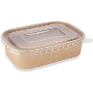 HOT BARGAINS (500 ml, 300) Kraft Paper Disposable Container with Plastic Lids High Quality Ta HOT BARGAINS (500 ml, 300) Kraft Paper Disposable Container with Plastic Lids High Quality Ta