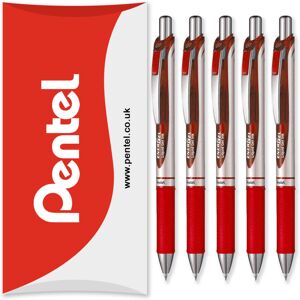 (Red) Pentel Energel BL77 Retractable Gel Ink Rollerball Pen - 0.7mm - Pack of 5 (Red) Pentel Energel BL77 Retractable Gel Ink Rollerball Pen - 0.7mm - Pack of 5