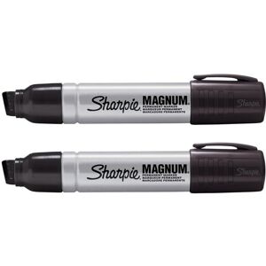 Sharpie Pro Magnum Large Jumbo Permanent Markers - Pack of 2 - Extra Wide Chisel Wedge T Sharpie Pro Magnum Large Jumbo Permanent Markers - Pack of 2 - Extra Wide Chisel Wedge T