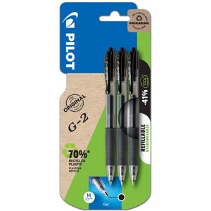 Pilot G-207 Retractable Gel Rollerball Medium Line Triple Blister (Plastic-free packag Pilot G-207 Retractable Gel Rollerball Medium Line Triple Blister (Plastic-free packag
