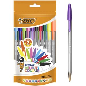 BIC Cristal Multi Colour Ballpoint Pens, Assorted Colors Every-day Biro Pens with Wi BIC Cristal Multi Colour Ballpoint Pens, Assorted Colors Every-day Biro Pens with Wi