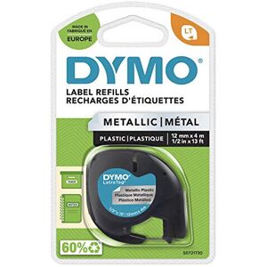 Dymo LetraTag Metallic Labels Authentic Black Print on Metallic Silver 12mm x 4 Dymo LetraTag Metallic Labels Authentic Black Print on Metallic Silver 12mm x 4