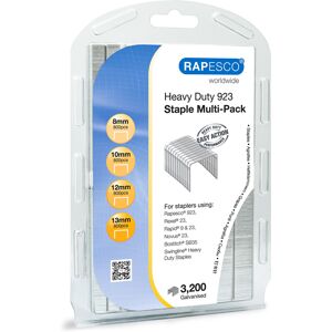 Rapesco 1246 Type 923 Galvanised Staples in Various Sizes, Multipack of 3200 Staples Rapesco 1246 Type 923 Galvanised Staples in Various Sizes, Multipack of 3200 Staples