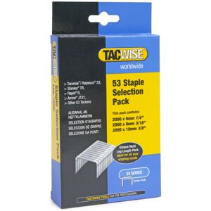 Tacwise 1095 Selection Pack of Type 53 / 6-10 mm Galvanised Staples, Pack of 6000 Tacwise 1095 Selection Pack of Type 53 / 6-10 mm Galvanised Staples, Pack of 6000