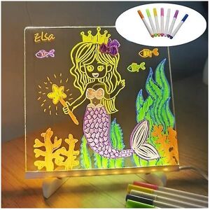 Unbranded (L - 30x20CM) Led Note Board With 7 Colors Pen, Glowing Acrylic Dry Erase Board Unbranded (L - 30x20CM) Led Note Board With 7 Colors Pen, Glowing Acrylic Dry Erase Board