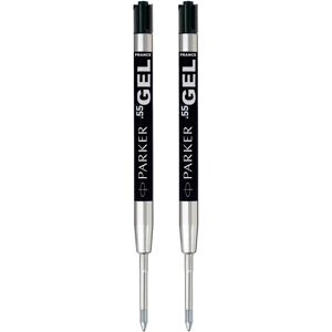 Parker Quink Gel Metal Ballpoint Pen Refills - 0.5mm Fine Tip - Black Ink - Pack of 2 Parker Quink Gel Metal Ballpoint Pen Refills - 0.5mm Fine Tip - Black Ink - Pack of 2