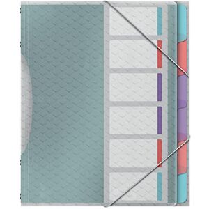 Esselte Colour'Breeze A4 Divider Book with 6 Tabs, Elastic Closure, Clear Pocket Esselte Colour'Breeze A4 Divider Book with 6 Tabs, Elastic Closure, Clear Pocket