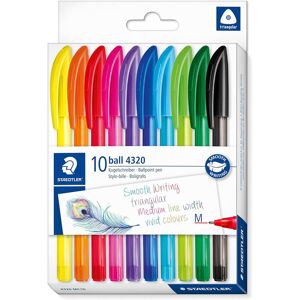 Staedtler Stick rainbow ballpoint pen medium 10 assd colours Staedtler Stick rainbow ballpoint pen medium 10 assd colours