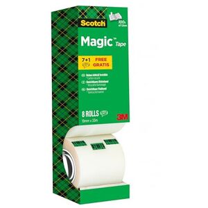 Scotch Magic Tape, Value Pack, 8 Rolls , 19 mm x 33 m - Invisible Tape, For Chri Scotch Magic Tape, Value Pack, 8 Rolls , 19 mm x 33 m - Invisible Tape, For Chri