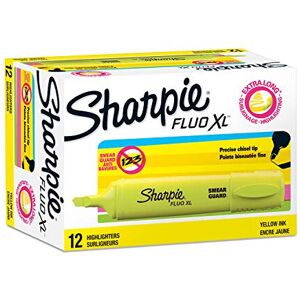 Sharpie Fluo XL Highlighters Chisel Tip Fluorescent Yellow 12 Count Sharpie Fluo XL Highlighters Chisel Tip Fluorescent Yellow 12 Count