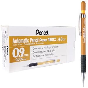 Pentel A300 Automatic Pencil, 0.9 mm Lead, Grade HB, 1 pack of 12 pencils, Brown Pentel A300 Automatic Pencil, 0.9 mm Lead, Grade HB, 1 pack of 12 pencils, Brown