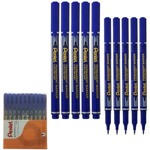 Pentel NF450 Pen-Style Permanent Marker Pens, Extra Fine Tip, BLUE, Pack of 10, Write-4 Pentel NF450 Pen-Style Permanent Marker Pens, Extra Fine Tip, BLUE, Pack of 10, Write-4