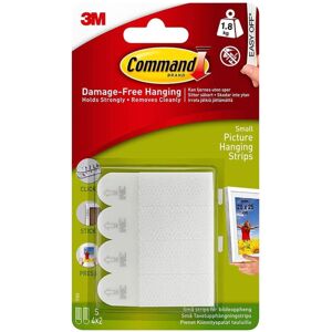 3M Command Small Picture Hanging Strips-White 4 Sets/Pkg 3M Command Small Picture Hanging Strips-White 4 Sets/Pkg