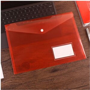 Unbranded (Transparent red (with label), A4) 10 Pieces Of A4 Transparent File Bag Test Fol Unbranded (Transparent red (with label), A4) 10 Pieces Of A4 Transparent File Bag Test Fol