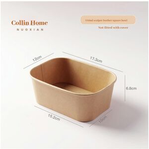 Unbranded (880ml Two -color square box (single shot)) 100 Cowhide Paper Bowls Of One -Time Unbranded (880ml Two -color square box (single shot)) 100 Cowhide Paper Bowls Of One -Time