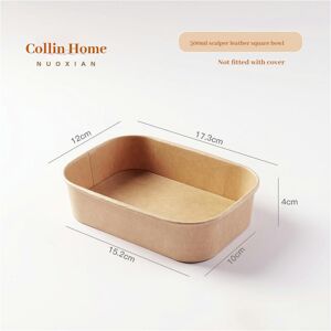 Unbranded (500ml original square box (single shot)) 100 Cowhide Paper Bowls Of One -Time L Unbranded (500ml original square box (single shot)) 100 Cowhide Paper Bowls Of One -Time L