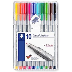 Staedtler 334 SB10 Triplus Fineliner Superfine Pen, 0.3mm Line Width - Assorted Colours (D Staedtler 334 SB10 Triplus Fineliner Superfine Pen, 0.3mm Line Width - Assorted Colours (D