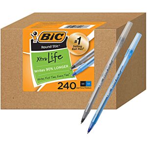 BIC PENS Large Bulk Pack of 240 Ink Pens Bic Round Stic Xtra Life Ballpoint Medi BIC PENS Large Bulk Pack of 240 Ink Pens Bic Round Stic Xtra Life Ballpoint Medi
