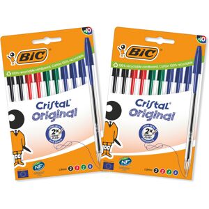 Bic Cristal Original Ballpoint Pens Medium Point (1.0 mm) Assorted Colours Pac Bic Cristal Original Ballpoint Pens Medium Point (1.0 mm) Assorted Colours Pac